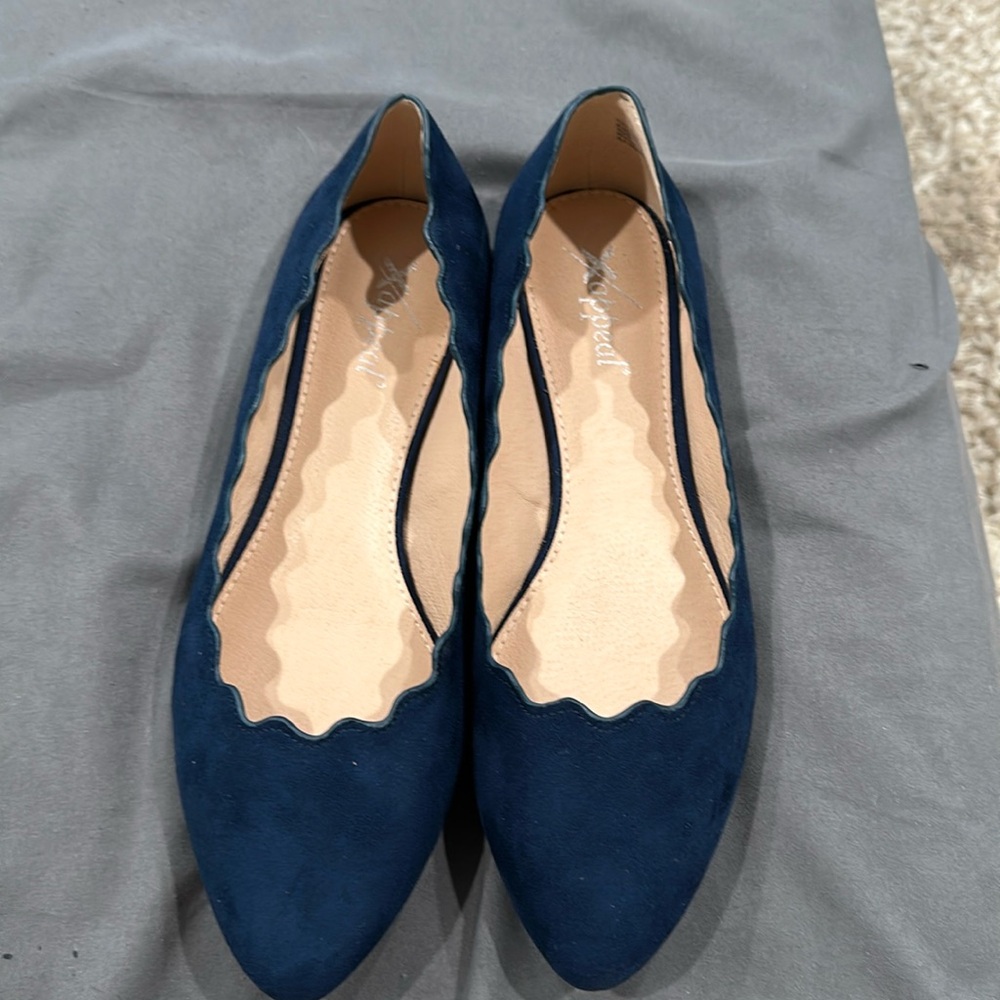 Blue slip on dress shoes. Size 9 1/2.